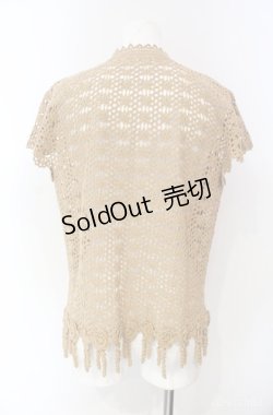画像3: KANEKO ISAO / フラワーモチーフ透かし編みニット  ベージュ O-25-08-10-013-EL-TO-OW-ZI