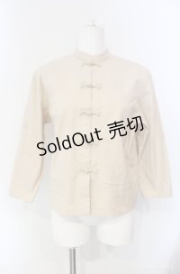 KANEKO ISAO / チャイナボタン使いジャケット  ベージュ O-25-08-10-014-EL-JA-OW-ZI