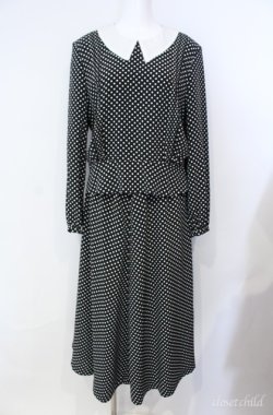 画像1: INGEBORG / ドット柄セットアップ  クロ×シロ O-25-08-10-002-LO-BL-OW-OS