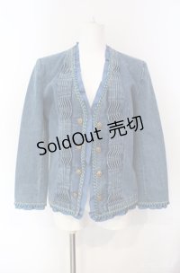 INGEBORG / タックデニムジャケット  ブルー O-25-08-10-023-LO-JA-OW-ZI