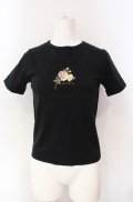 KETTY / 薔薇ptTシャツ  クロ O-25-08-10-025-EL-TO-OW-OS