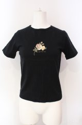 KETTY / 薔薇ptTシャツ  クロ O-25-08-10-025-EL-TO-OW-ZI