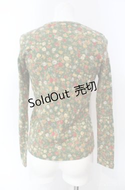 画像2: KETTY / 花柄カットカーディガン  グリーン O-25-08-10-027-EL-TO-OW-ZI