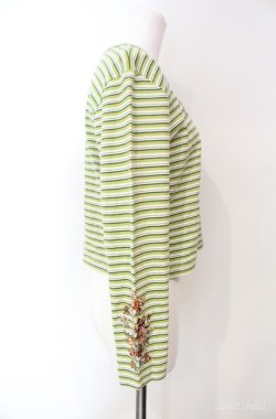 画像2: KETTY / 花刺繍ボーダープルオーバー  グリーン O-25-08-10-030-EL-TO-OW-OS