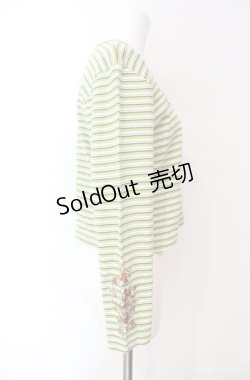 画像2: KETTY / 花刺繍ボーダープルオーバー  グリーン O-25-08-10-030-EL-TO-OW-ZI
