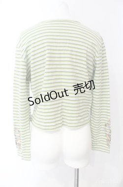 画像3: KETTY / 花刺繍ボーダープルオーバー  グリーン O-25-08-10-030-EL-TO-OW-ZI