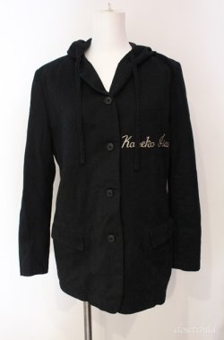 画像1: KANEKO ISAO / 刺繍入りフードジャケット  クロ O-25-08-10-033-EL-JA-OW-OS