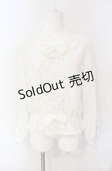 INGEBORG / タックリボンブラウス  シロ O-25-08-10-034-LO-BL-OW-ZI