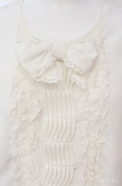 画像2: INGEBORG / タックリボンブラウス  シロ O-25-08-10-034-LO-BL-OW-OS