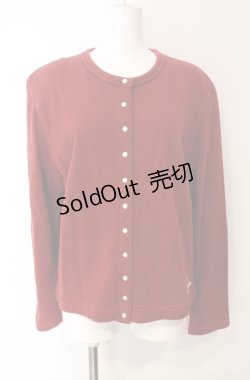 画像1: Pao de lo / ロゴプリントカットカーディガン  アカ O-25-08-10-036-LO-TO-OW-ZI