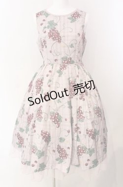 画像1: axes femme kawaii / ぶどう柄ジャンパースカート  ピンク O-25-08-11-026-AX-OP-IG-OS