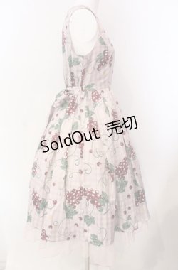 画像2: axes femme kawaii / ぶどう柄ジャンパースカート  ピンク O-25-08-11-026-AX-OP-IG-OS