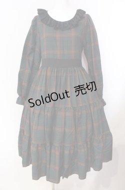 画像1: marcHenTica / タータンチェックワンピース  グリーン O-25-08-11-029-LO-OP-IG-OS