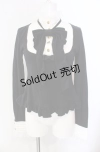 Angelic Pretty / エレガントリボンカットソー  クロ×シロ O-25-08-11-030-AP-TO-OW-OS