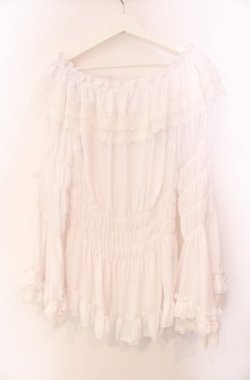 画像3: ATELIER PIERROT / 【プラスサイズ】Shirring princess sleeve blouse 2 ホワイト O-25-08-11-035-EL-BL-OW-OS