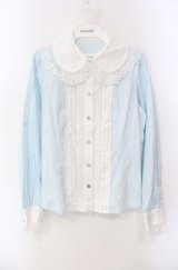 Angelic Pretty / Teatime切替ブラウス  サックス O-25-08-11-037-AP-BL-OW-OS