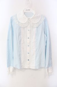 Angelic Pretty / Teatime切替ブラウス  サックス O-25-08-11-037-AP-BL-OW-OS