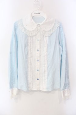 画像1: Angelic Pretty / Teatime切替ブラウス  サックス O-25-08-11-037-AP-BL-OW-OS