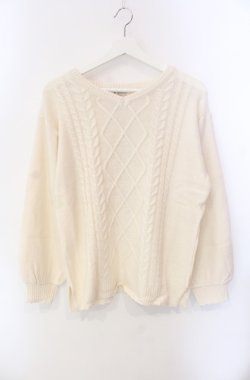 画像1: axes femme / ケーブル編みニット  アイボリー O-25-08-11-041-AX-TO-IG-OS