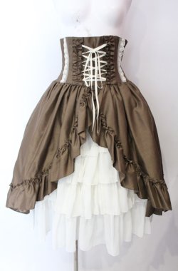 画像1: ATELIER PIERROT / バッスルコルセットスカート  ブラウン O-25-08-11-004-EL-SK-IG-OS