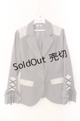 axes femme / 袖レースアップジャケット  グレー O-25-08-11-043-AX-JA-IG-OS