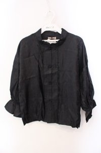 Amavel / Paisley Chinoisマオカラーブラウス  クロ O-25-08-11-044-CA-BL-IG-OS