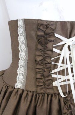画像2: ATELIER PIERROT / バッスルコルセットスカート  ブラウン O-25-08-11-004-EL-SK-IG-OS