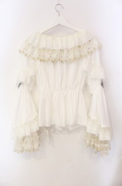 画像4: 三月之満月（海外ロリィタ） / オフショルダー姫袖ブラウス  ホワイト O-25-08-11-045-LO-BL-IG-OS