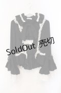 MARBLE / タイ付き編み上げブラウス  ブラック×ホワイト O-25-08-11-046-GO-BL-IG-OS