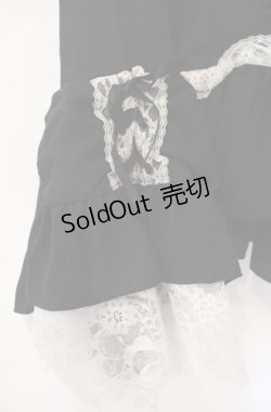画像3: MARBLE / タイ付き編み上げブラウス  ブラック×ホワイト O-25-08-11-046-GO-BL-IG-OS