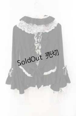 画像4: MARBLE / タイ付き編み上げブラウス  ブラック×ホワイト O-25-08-11-046-GO-BL-IG-OS