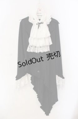 画像1: MARBLE / タイ付きジャケットブラウス  ホワイト×ブラック O-25-08-11-047-GO-BL-IG-OS
