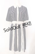 axes femme / マルチストライプ半袖ワンピ  ネイビー O-25-08-11-051-AX-OP-IG-OS