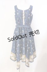axes femme / Mulhouse Collection フラワーパネル柄イレヘムワンピース  ネイビー O-25-08-11-052-AX-OP-IG-OS