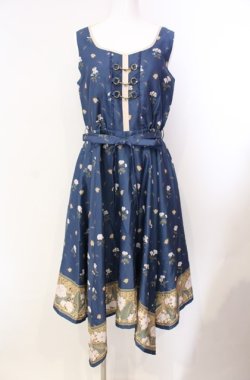 画像1: axes femme / Mulhouse Collection フラワーパネル柄イレヘムワンピース  ネイビー O-25-08-11-052-AX-OP-IG-OS