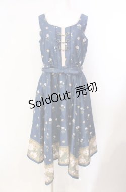 画像1: axes femme / Mulhouse Collection フラワーパネル柄イレヘムワンピース  ネイビー O-25-08-11-052-AX-OP-IG-OS