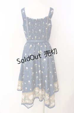 画像3: axes femme / Mulhouse Collection フラワーパネル柄イレヘムワンピース  ネイビー O-25-08-11-052-AX-OP-IG-OS
