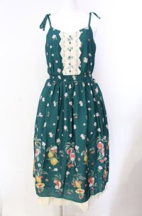 axes femme / ミックスフルーツ柄ワンピース  グリーン O-25-08-11-054-AX-OP-IG-OS
