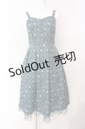 axes femme / サロン・ド・テ柄ジャンスカ  グリーン O-25-08-11-056-AX-OP-IG-OS