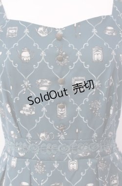 画像2: axes femme / サロン・ド・テ柄ジャンスカ  グリーン O-25-08-11-056-AX-OP-IG-OS