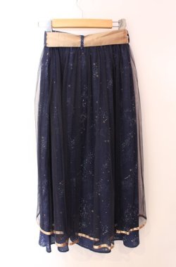 画像3: axes femme / 星座柄チュールフリルスカート  ネイビー O-25-08-11-062-AX-SK-IG-OS