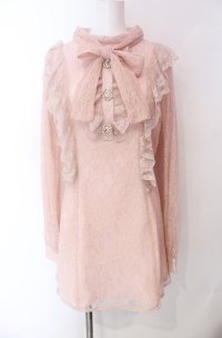 Swankiss / ボウタイレースワンピース  ピンク O-25-08-11-069-CA-OP-IG-OS