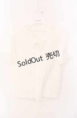 画像1: PINK HOUSE / フリルタックリボンブラウス  シロ O-25-08-11-073-LO-BL-IG-OS