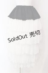 MARBLE / レース付きエレガンスゴシック調 ロングフリルスカート  ホワイト×ブラック O-25-08-11-007-GO-SK-IG-OS