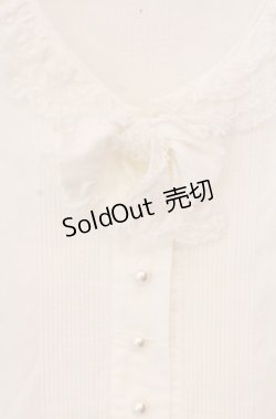 画像2: PINK HOUSE / フリルタックリボンブラウス  シロ O-25-08-11-073-LO-BL-IG-OS