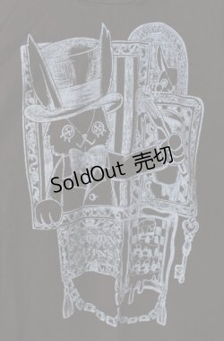 画像2: ALGONQUINS / ラビットプリントカットソー  ブラック×ブルー O-25-08-11-075-AL-TO-IG-OS