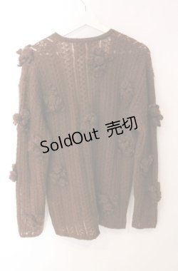 画像3: PINK HOUSE / フラワーモチーフ使いモヘアニットカーディガン  ブラウン O-25-08-11-077-LO-TO-OW-ZI