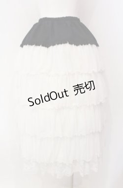 画像3: MARBLE / レース付きエレガンスゴシック調 ロングフリルスカート  ホワイト×ブラック O-25-08-11-007-GO-SK-IG-OS