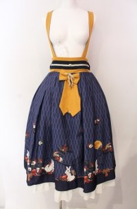 Amavel / お月見うさぎの和風スカート  ネイビー O-25-08-11-008-CA-SK-IG-OS