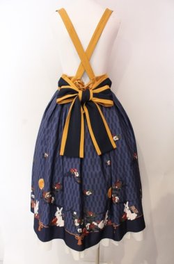 画像4: Amavel / お月見うさぎの和風スカート  ネイビー O-25-08-11-008-CA-SK-IG-OS
